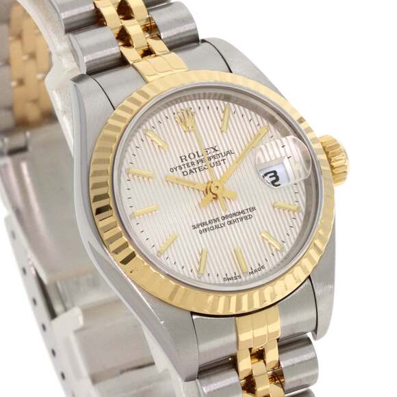 Rolex 79173 Datejust Silver Tapestry Watch Stainless Steel SSxK18YG Ladies ROLEX - Picture 4 of 11